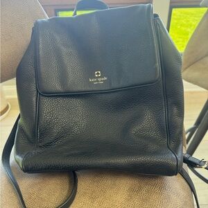 Kate Spade Black Backpack Pebbled Leather